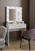 Туалетный столик с зеркалом Ассоль Лайт ТСН-4 белое дерево