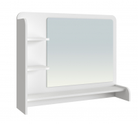 Полка с зеркалом ТН-2 белый структурный