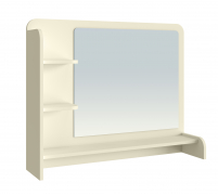 Полка с зеркалом ТН-2 ваниль