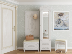 Гарнитур для прихожей Ассоль АС-038 белое дерево