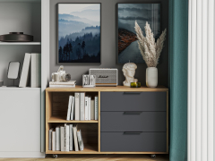 Тумба К-50 дуб крафт золотой/графит