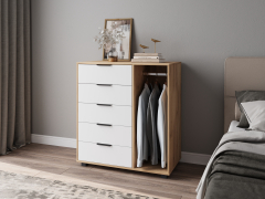 Шкаф комбинированный К-20 дуб крафт золотой/меренга