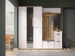 Комплект мебели для прихожей Эмилия ЭЛ-014 дуб крафт золотой/меренга