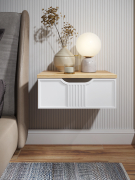 Тумба подвесная ЭЛ-23 дуб крафт золотой/меренга