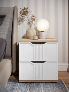 Тумба прикроватная Эмилия ЭЛ-25 дуб крафт золотой/меренга