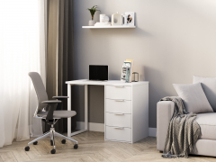 Стол С-414 белый структурный/меренга (1000х550)