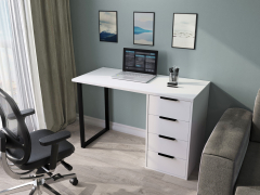 Стол С-400 белый структурный/меренга