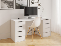 Стол С-403 белый структурный/меренга (1600х550)