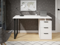 Стол С-406 белый структурный/меренга (1350*600)