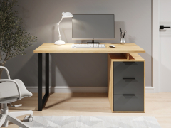 Стол С-406 дуб крафт золотой/графит (1350*600)