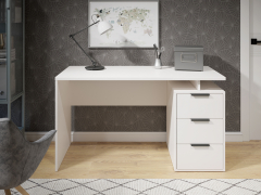 Стол С-407 белый структурный/меренга (1350*600)