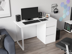 Стол С-411 белый структурный/меренга (1200х550 белая опора)