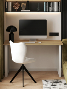 Стол С-600 блэквуд ячменный/каркас белый (1350х600)