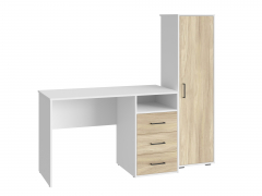 Комплект мебели Оскар ОС-20+ОС-01 белый структурный/блэквуд ячменный