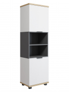 Стеллаж Скайлайт СЛ-4К блэквуд ячменный/графит/белый/меренга