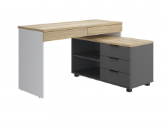 Стол Скайлайт СЛ-22К блэквуд ячменный/графит/белый