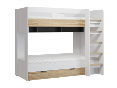 Кровать двухъярусная Скайлайт СЛ-30К (90/200) блэквуд ячменный/графит/белый