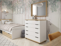 Комплект мебели для детской Скайлайт СЛ-008 блэквуд ячменный/графит/белый/меренга