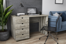 Стол письменный ДримСтар ДС-4 дуб эвок/дуб сонома темный