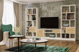 Набор мебели для гостиной Виктория-001 белый структурный/дуб роше