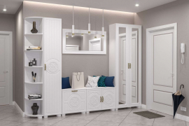 Гарнитур для прихожей «Монблан 2020-07» белое дерево