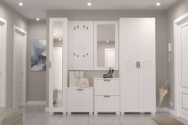 Гарнитур для прихожей «Монблан 2020-08» белое дерево