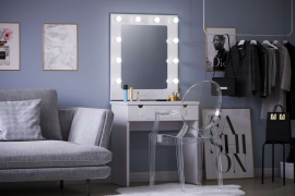 Комплект стол туалетный с зеркалом ДримСтар-1 белое дерево