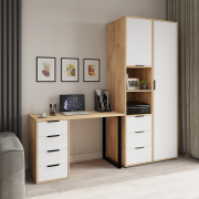 Комплект мебели Оптима ОП-102 дуб крафт золотой/меренга