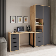 Комплект мебели Оптима ОП-101 дуб крафт золотой/графит