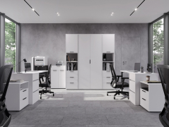 Комплект мебели для офиса Оптима ОП-114 белый структурный/меренга