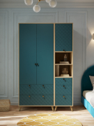 Комплект мебели для спальни Велламо ВО-114 блэквуд ячменный/морская трава