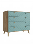 Комод Велламо ВО-12 блэквуд ячменный/бирюза