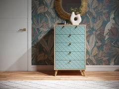 Комод Велламо ВО-02 блэквуд ячменный/бирюза