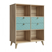 Тумба Велламо ВО-04 блэквуд ячменный/бирюза