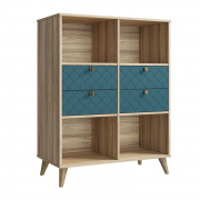 Тумба Велламо ВО-04 блэквуд ячменный/морская волна