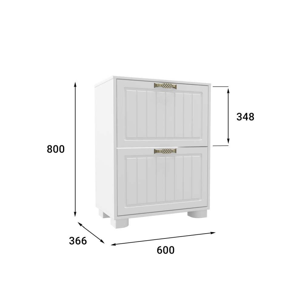 Тумба для обуви (обувница) «Монблан» МБ-33К белое дерево