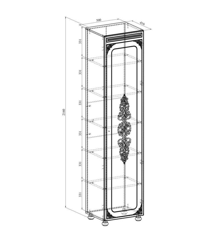 Шкаф Ассоль плюс АС-531К (левый) ваниль