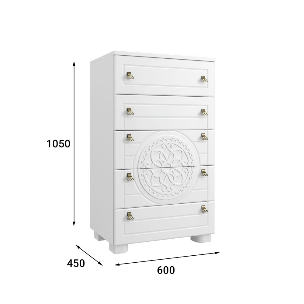 Комод «Монблан» МБ-35К белое дерево