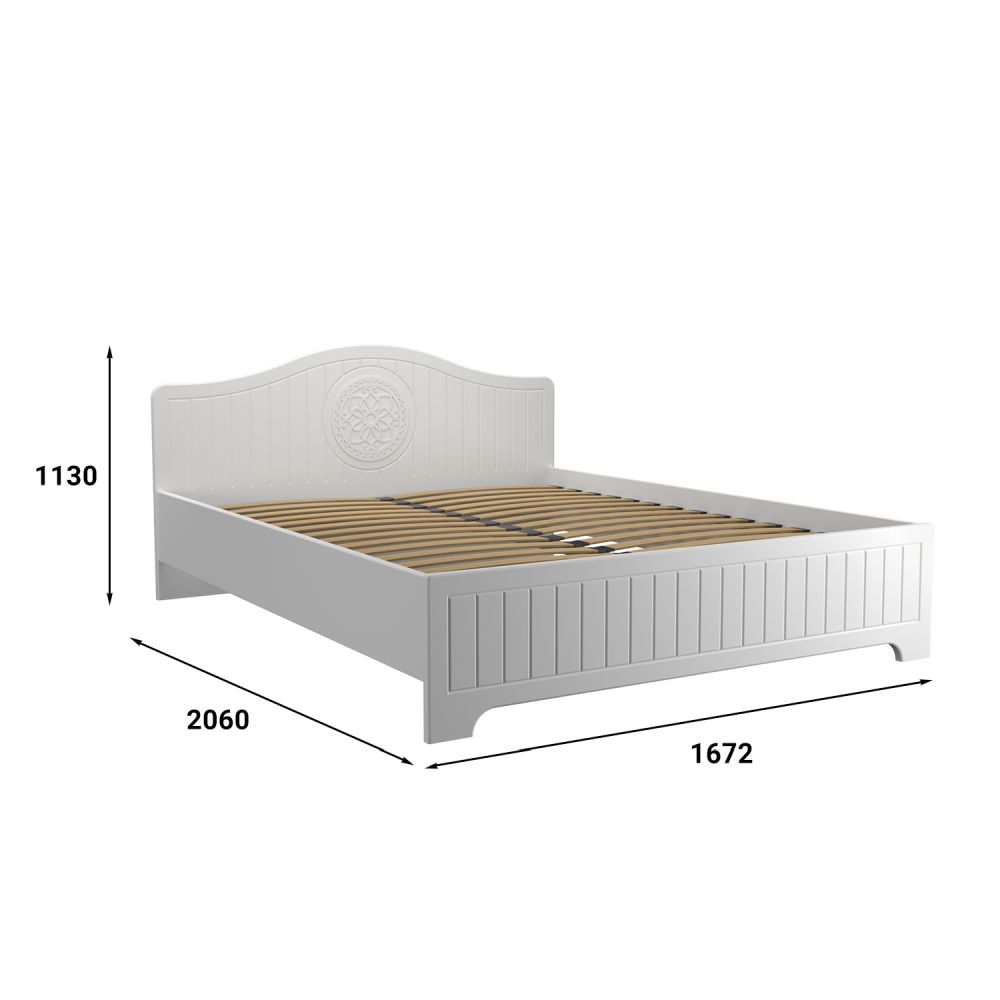 Кровать «Монблан» МБ-603К (2000х1600) белое дерево