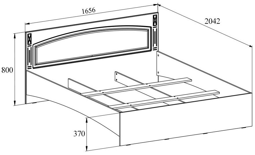Кровать Элизабет ЭМ-14 (2000x1600) орех темный