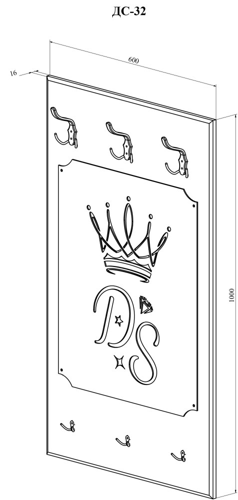 Вешалка ДримСтар ДС-32 белое дерево