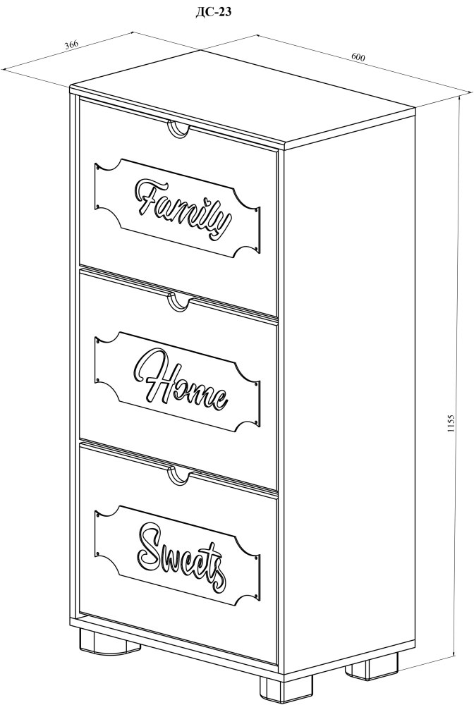 Тумба для обуви ДримСтар ДС-23 белое дерево