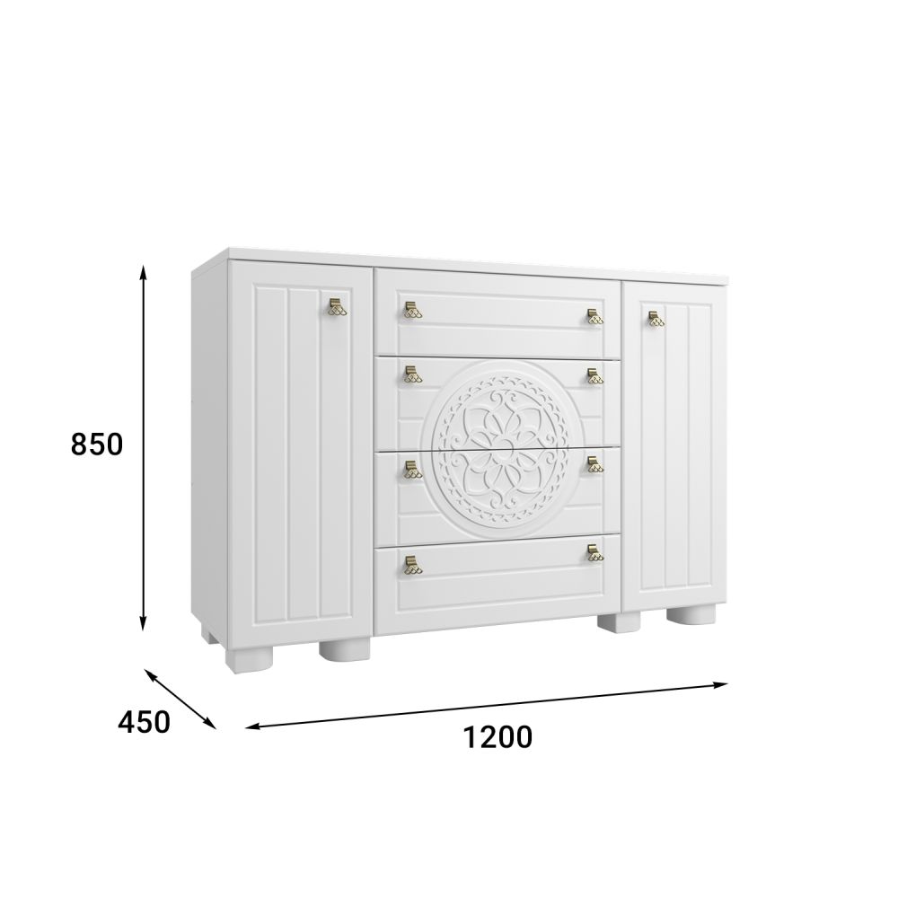 Комод «Монблан» МБ-36К белое дерево