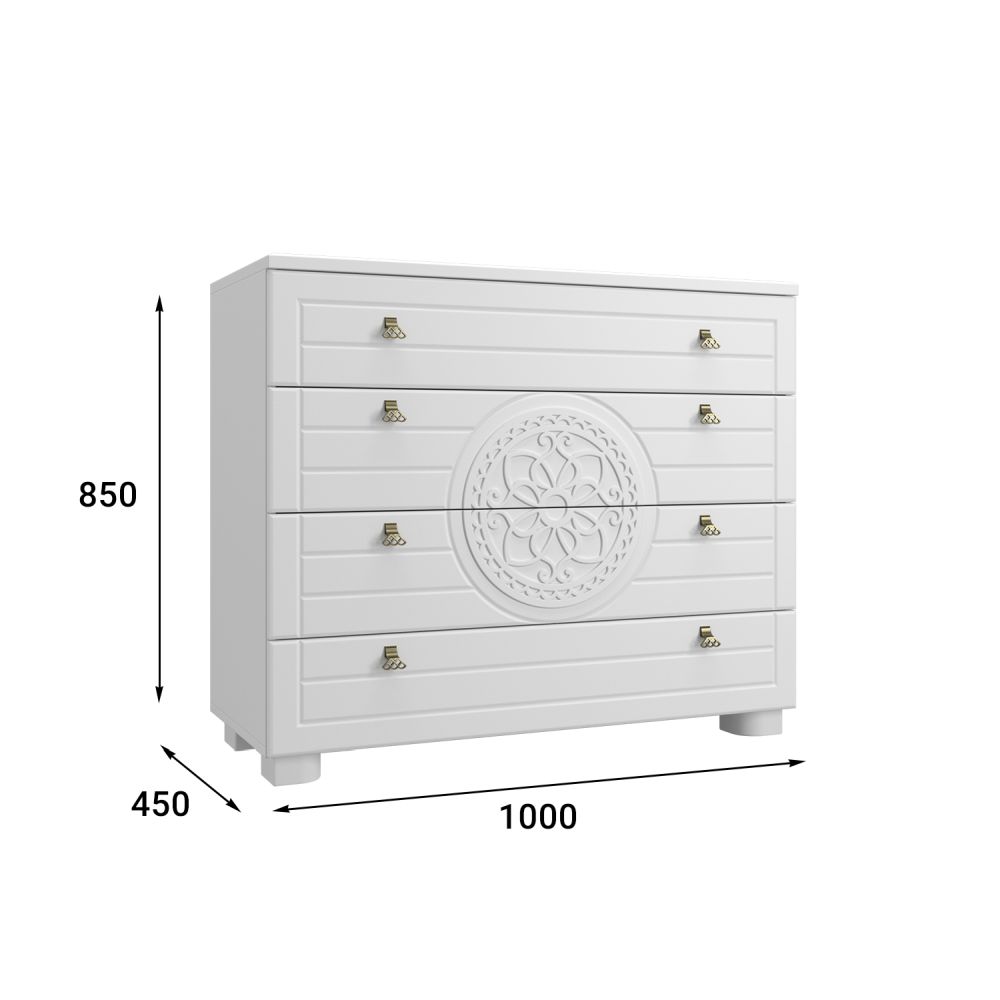 Комод «Монблан» МБ-37К белое дерево