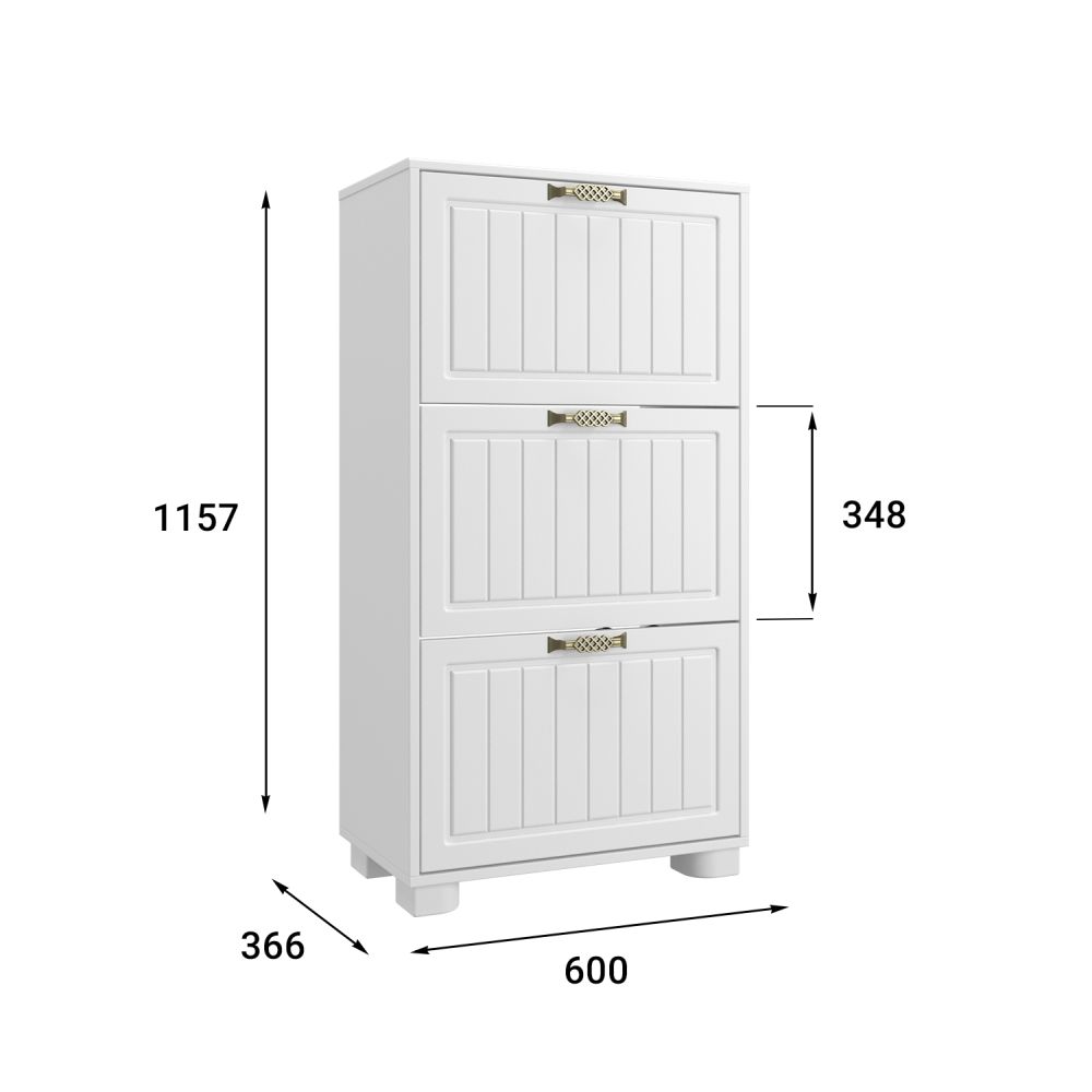 Тумба для обуви (обувница) «Монблан» МБ-34К белое дерево