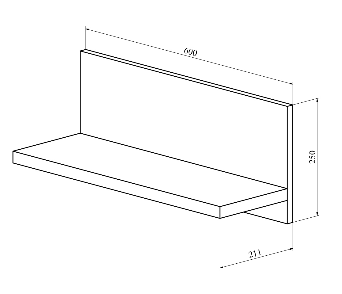 Полка Виктория ВИ-90 дуб крафт золотой
