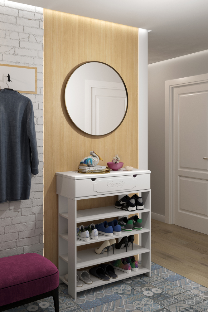 Тумба для обуви ДримСтар ДС-20 (800) белое дерево