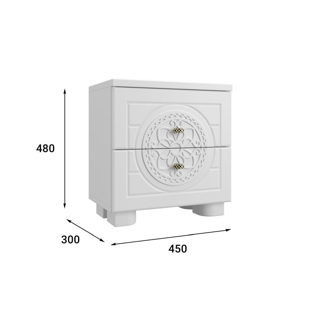 Тумба прикроватная «Монблан» МБ-38К белое дерево