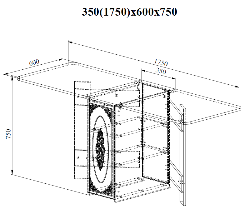 Стол раскладной СМ-5 белое дерево