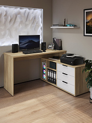 Стол угловой Оптима ОП-22 блэквуд ячменный/меренга